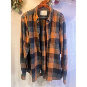 American Threads Buffalo Check Flannel Shirt – Pumpkin Black Charcoal Plaid – So